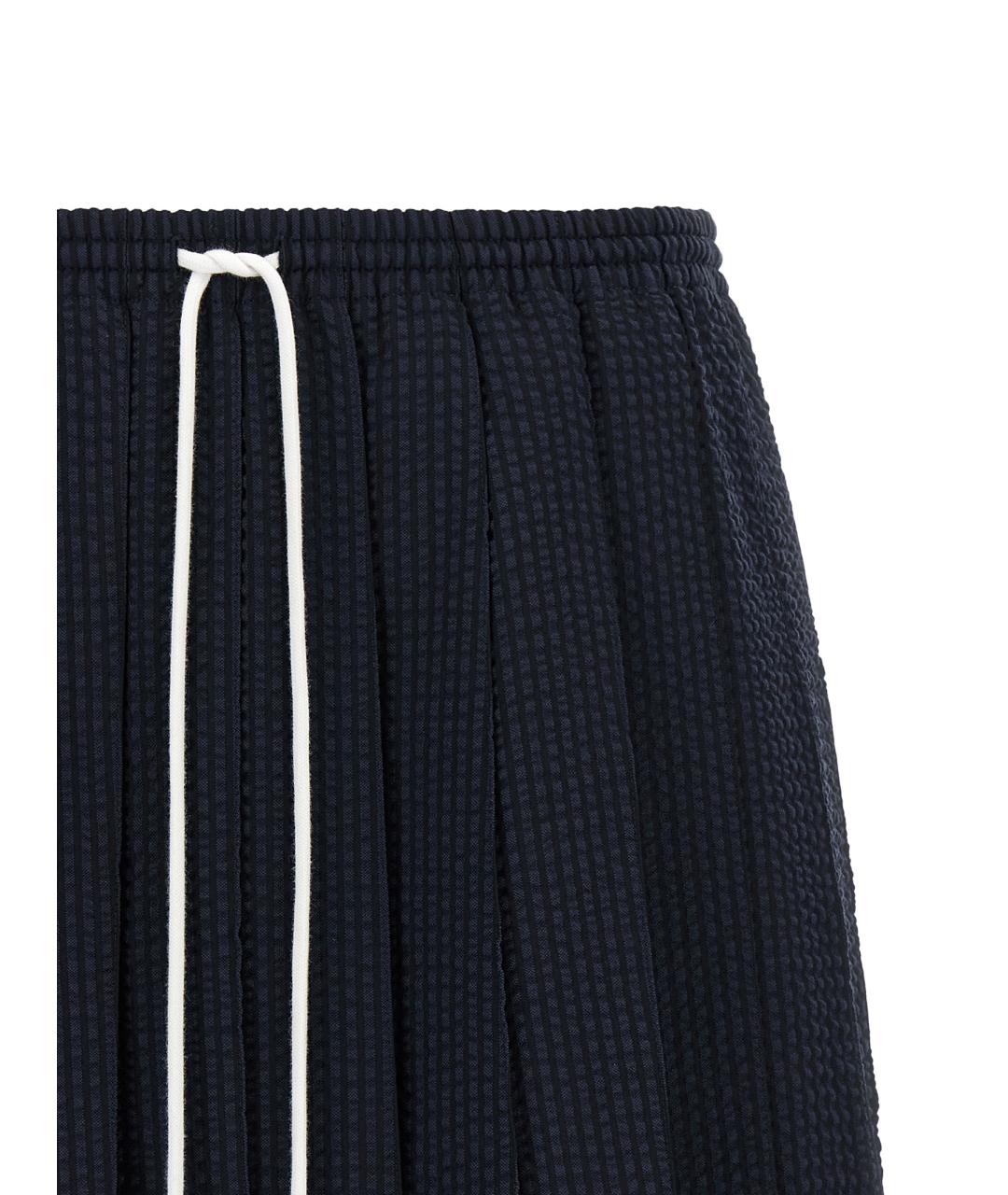 THOM BROWNE Темно-синяя шерстяная юбка мини, фото 3