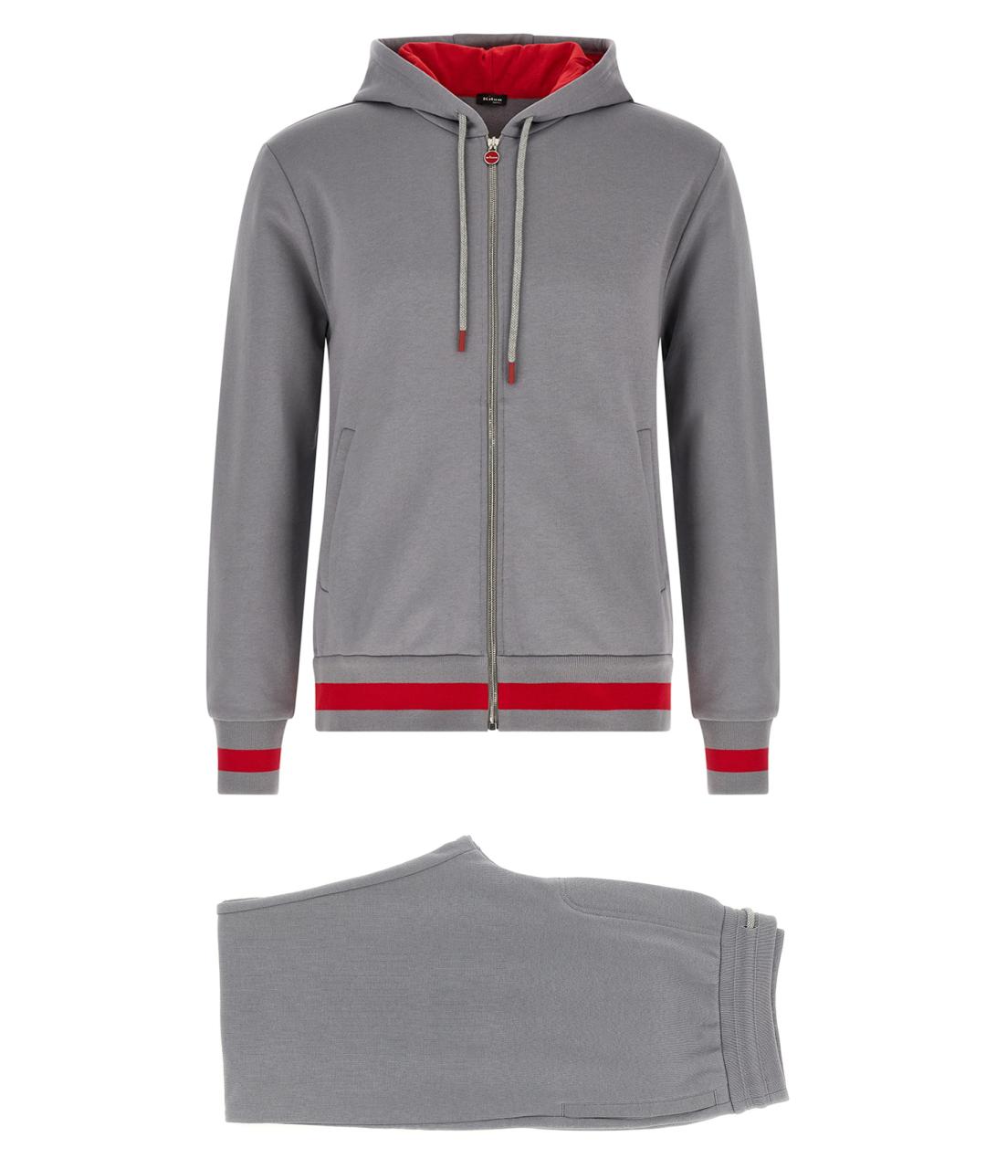 KITON Серый хлопковый спортивный костюм, фото 1