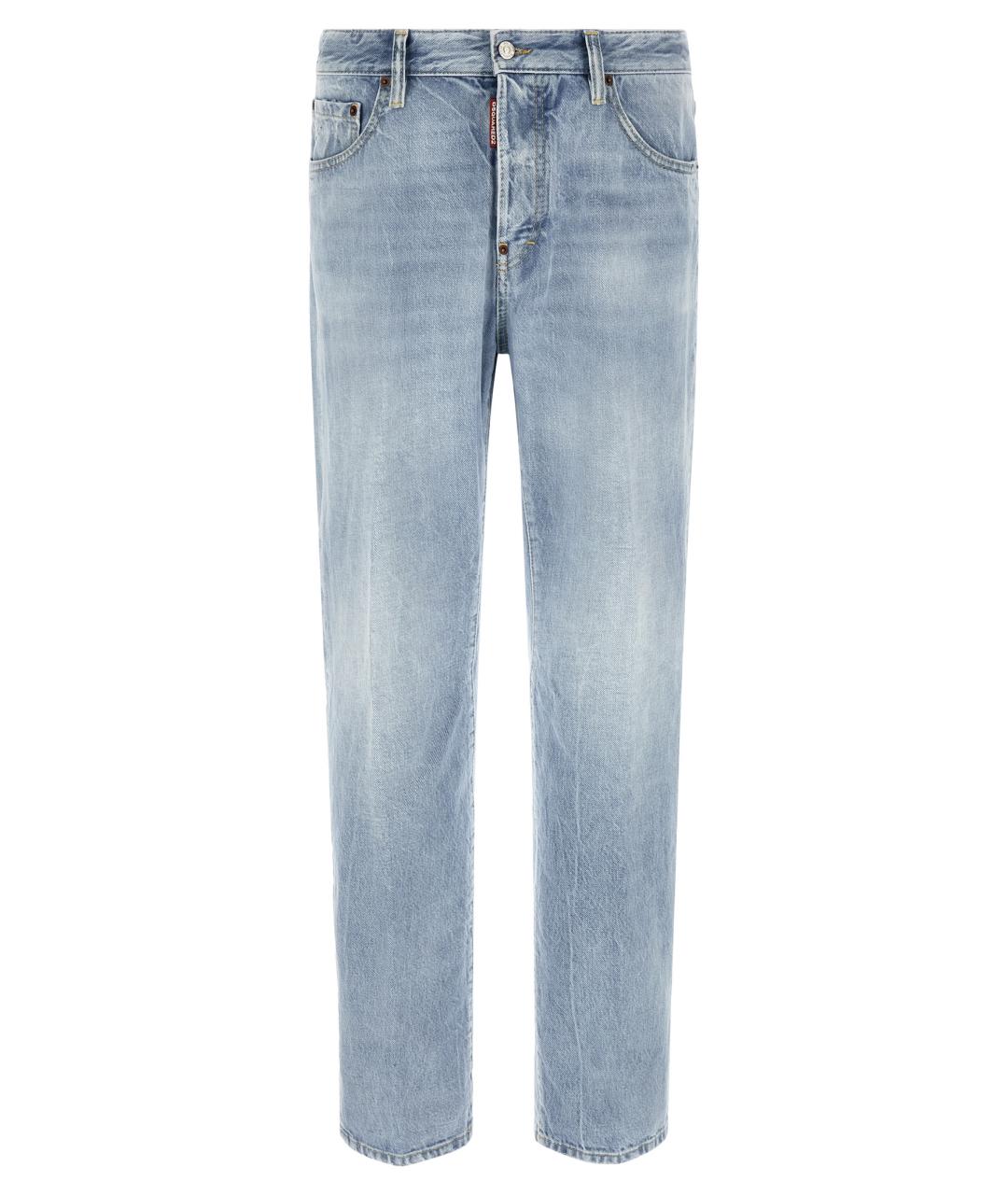 DSQUARED2 Голубые хлопковые прямые джинсы, фото 1