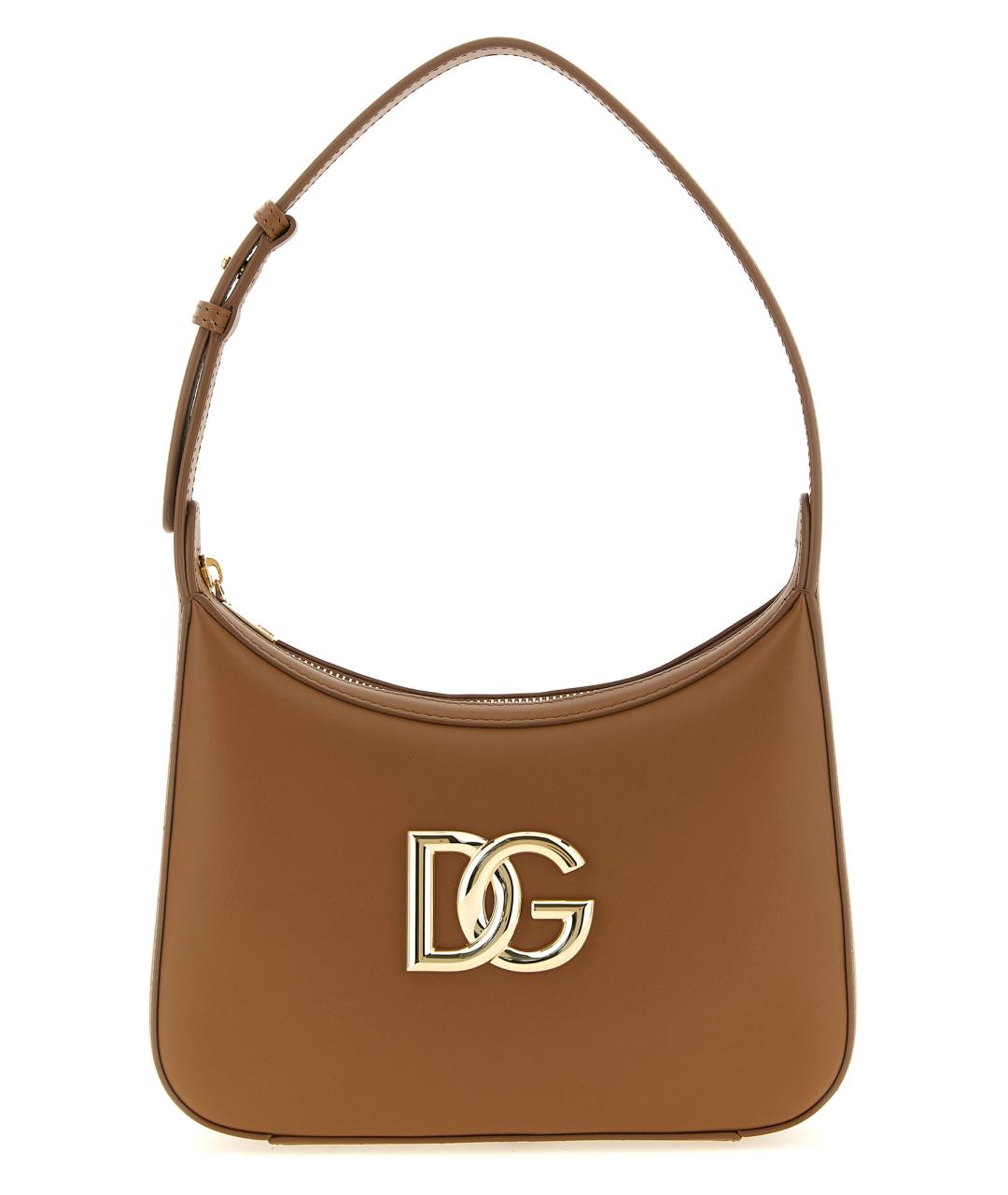 DOLCE&GABBANA Коричневая кожаная сумка с короткими ручками, фото 1