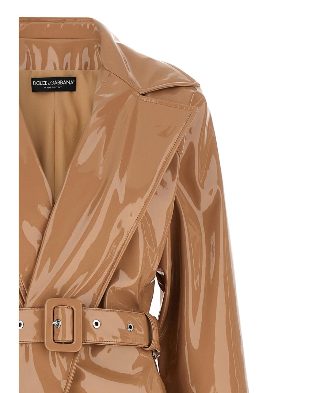 DOLCE&GABBANA Розовый полиэстеровый тренч/плащ, фото 3