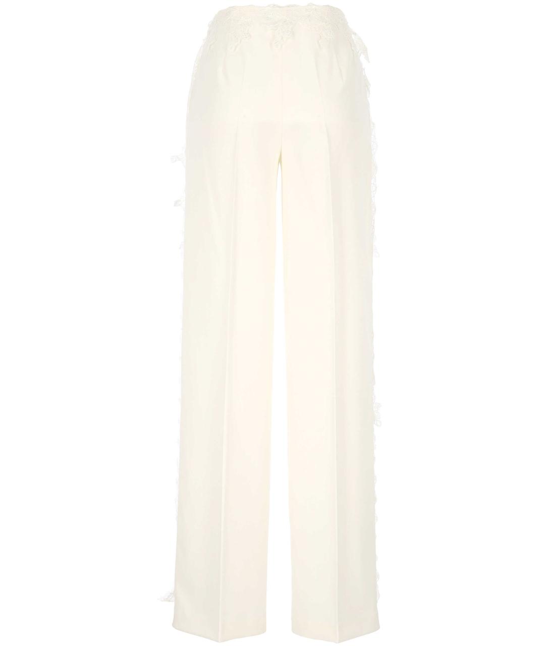 BLUMARINE Белые полиэстеровые прямые брюки, фото 3