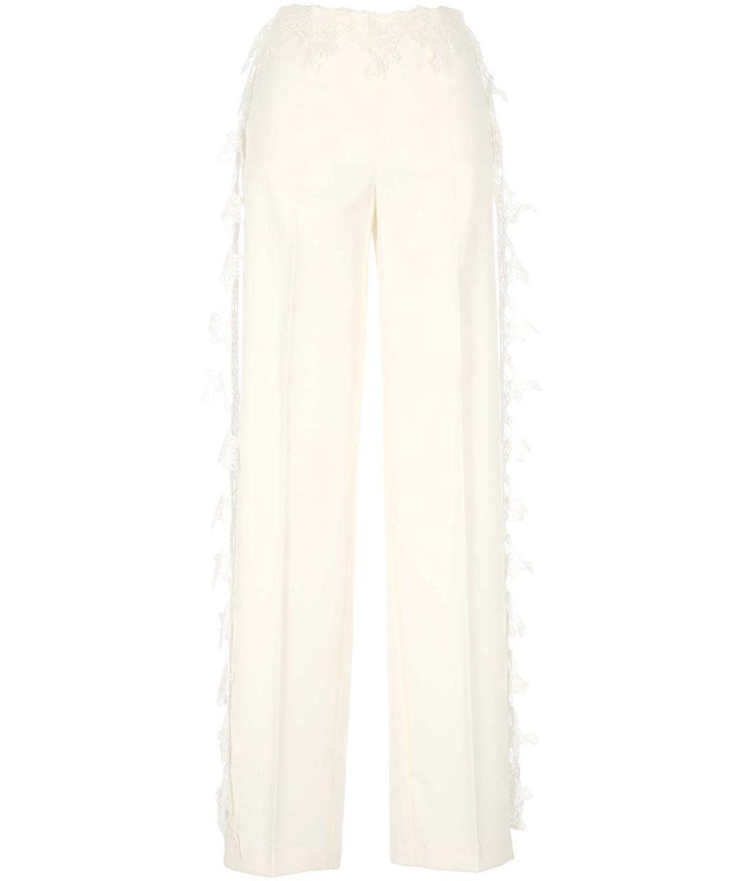BLUMARINE Белые полиэстеровые прямые брюки, фото 1
