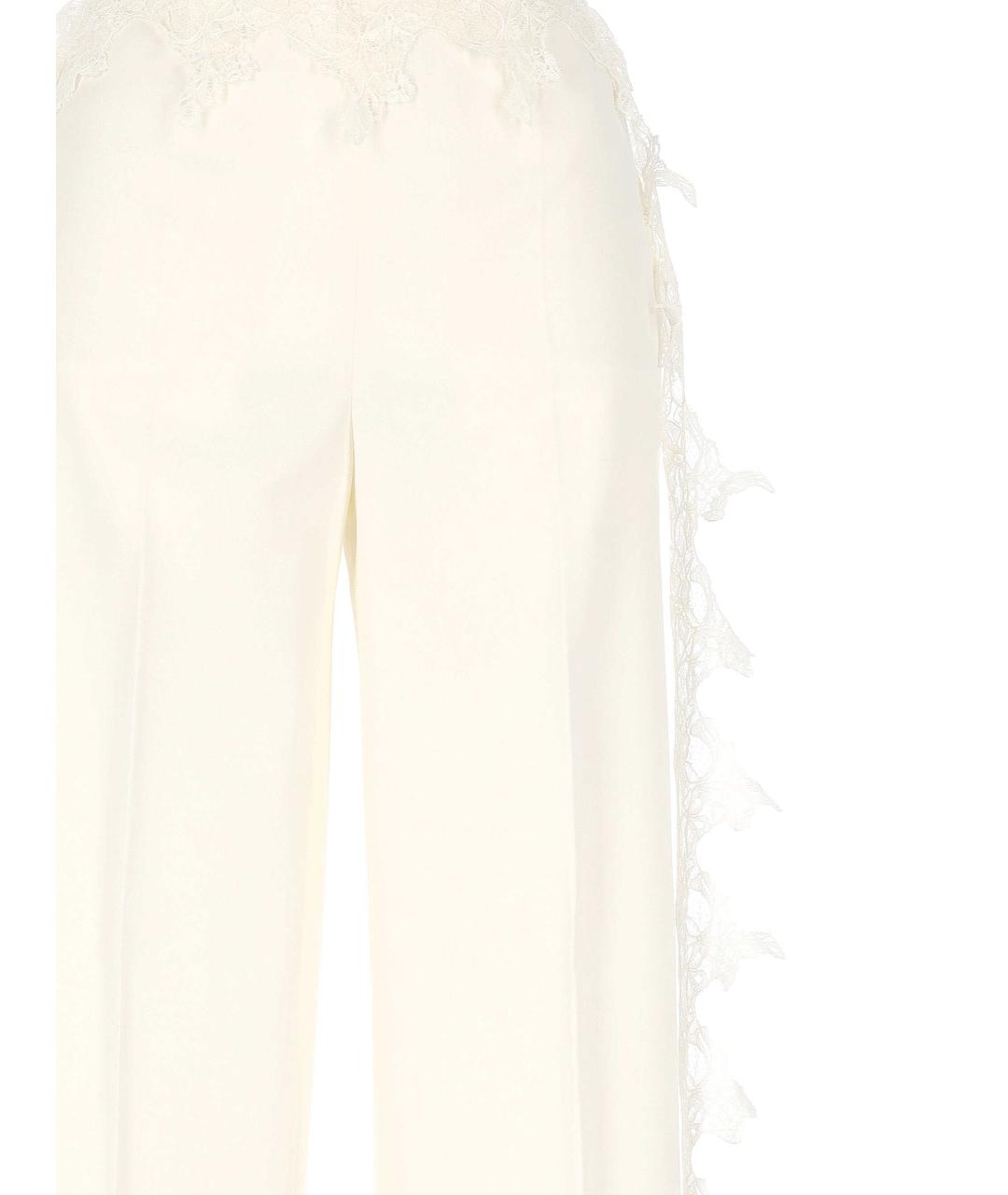 BLUMARINE Белые полиэстеровые прямые брюки, фото 2