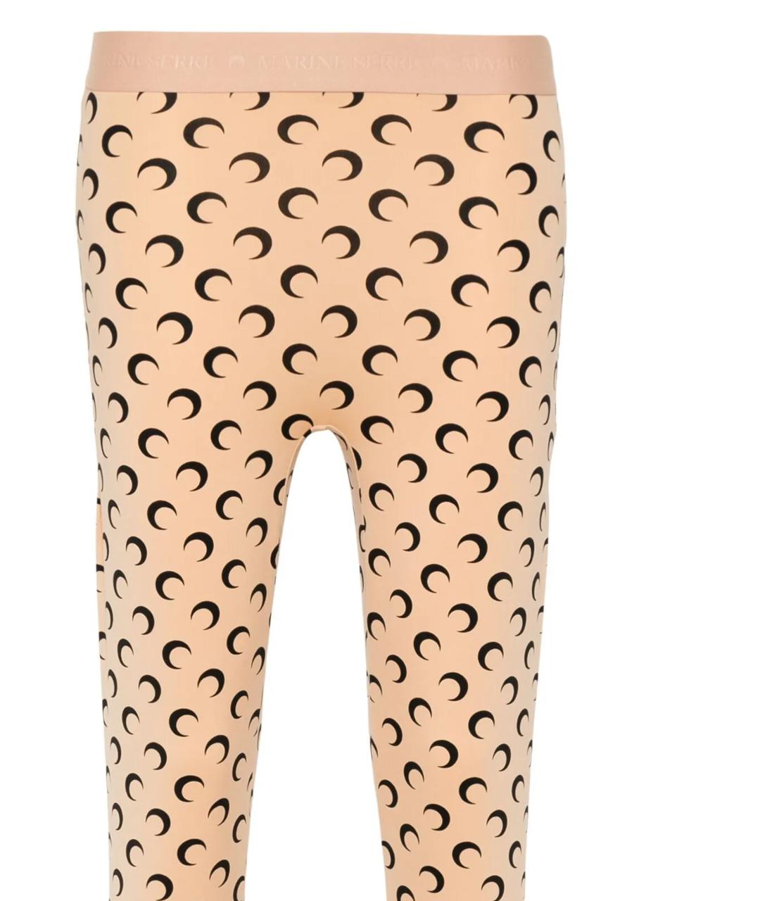 MARINE SERRE Бежевые полиамидовые леггинсы и велосипедки, фото 2