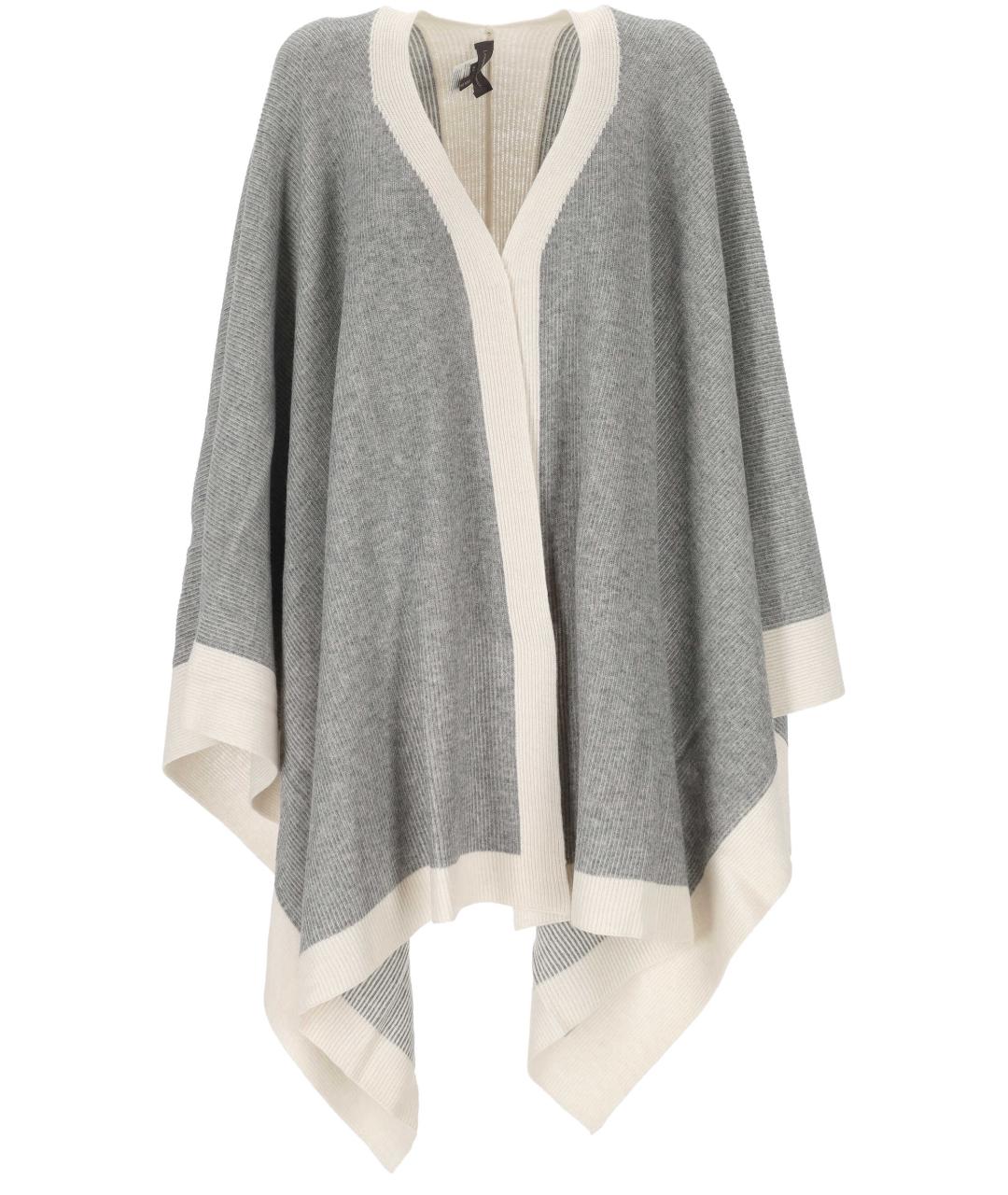 LORENA ANTONIAZZI Серый шерстяной кардиган, фото 1