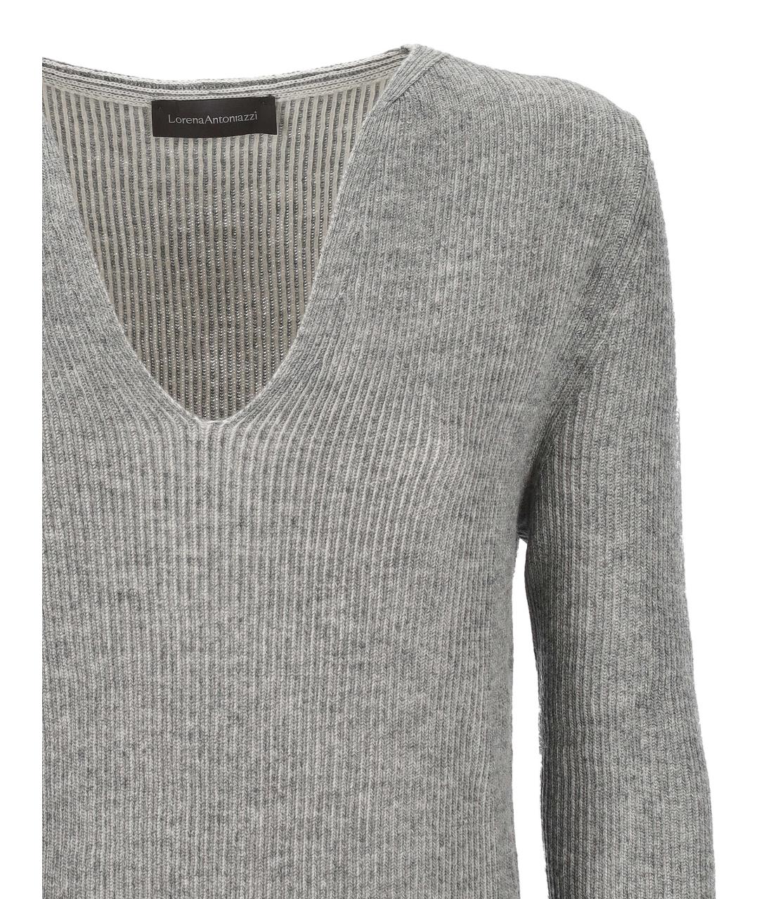 LORENA ANTONIAZZI Серый шерстяной джемпер / свитер, фото 2