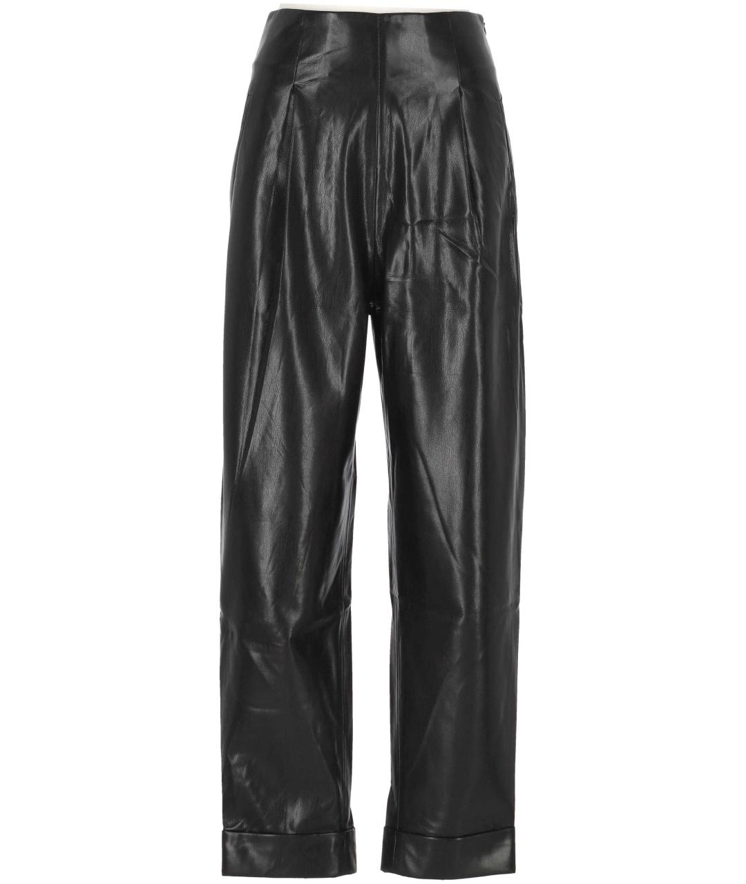 THE ANDAMANE Черные полиэстеровые прямые брюки, фото 1