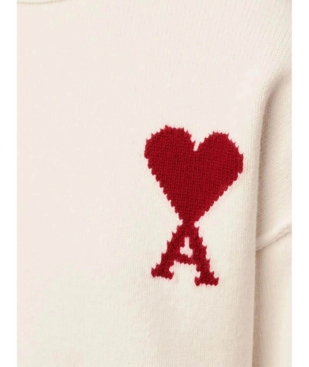 Ami Paris Белый шерстяной джемпер / свитер, фото 2