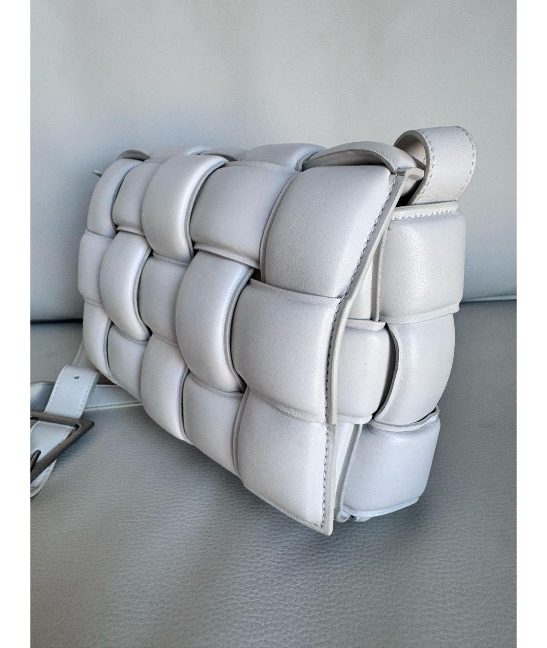 BOTTEGA VENETA Белая кожаная сумка через плечо, фото 2