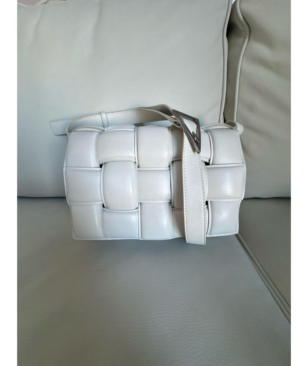BOTTEGA VENETA Белая кожаная сумка через плечо, фото 7