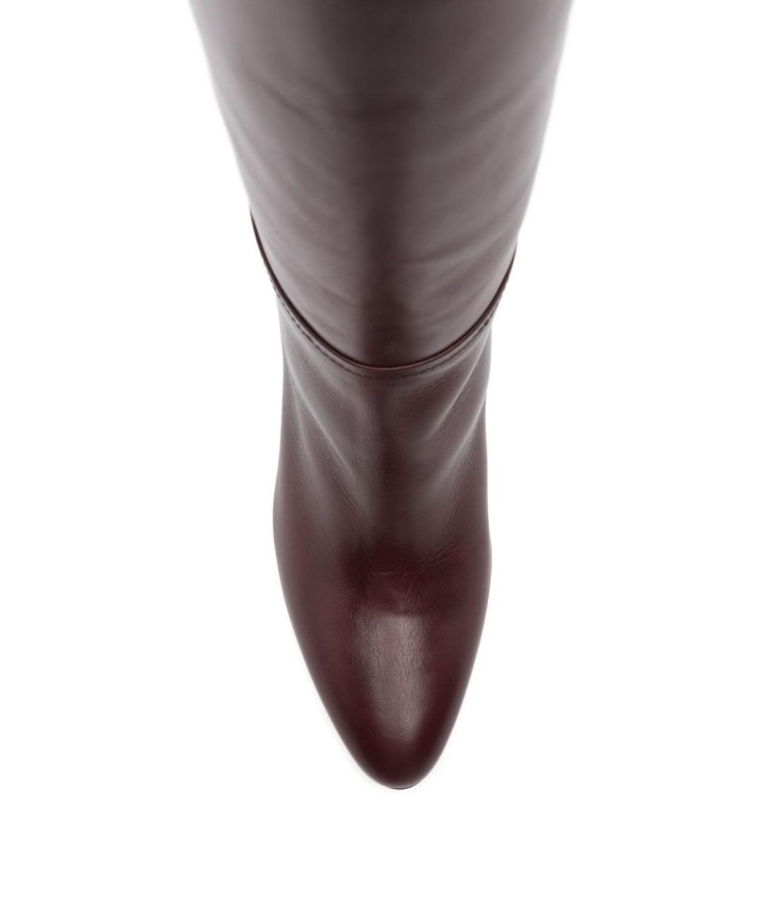 PARIS TEXAS Бордовые кожаные сапоги, фото 4