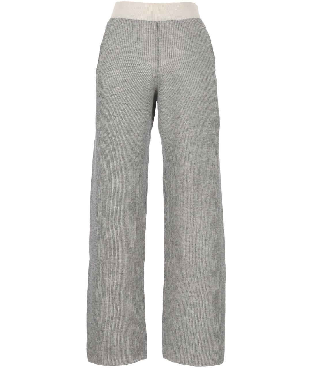 LORENA ANTONIAZZI Серые шерстяные прямые брюки, фото 1