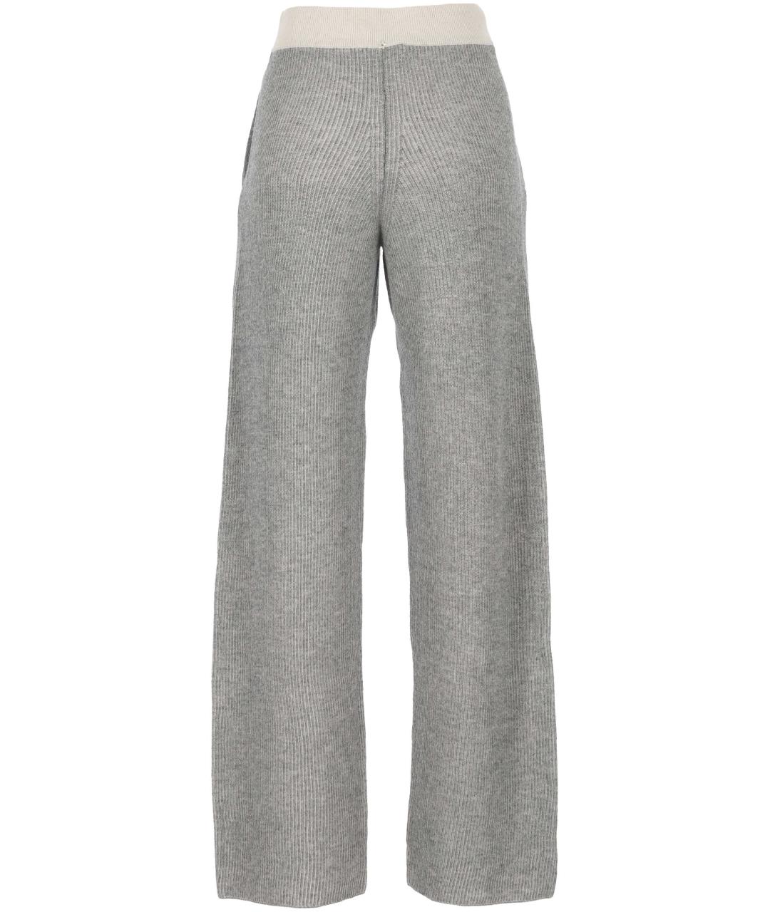 LORENA ANTONIAZZI Серые шерстяные прямые брюки, фото 3