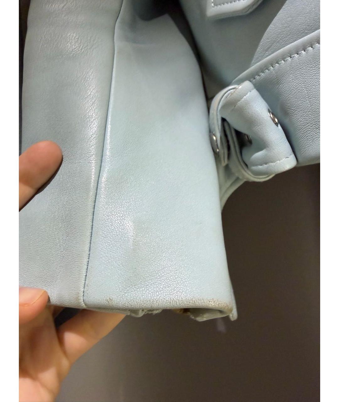 ACNE STUDIOS Голубая кожаная куртка, фото 6