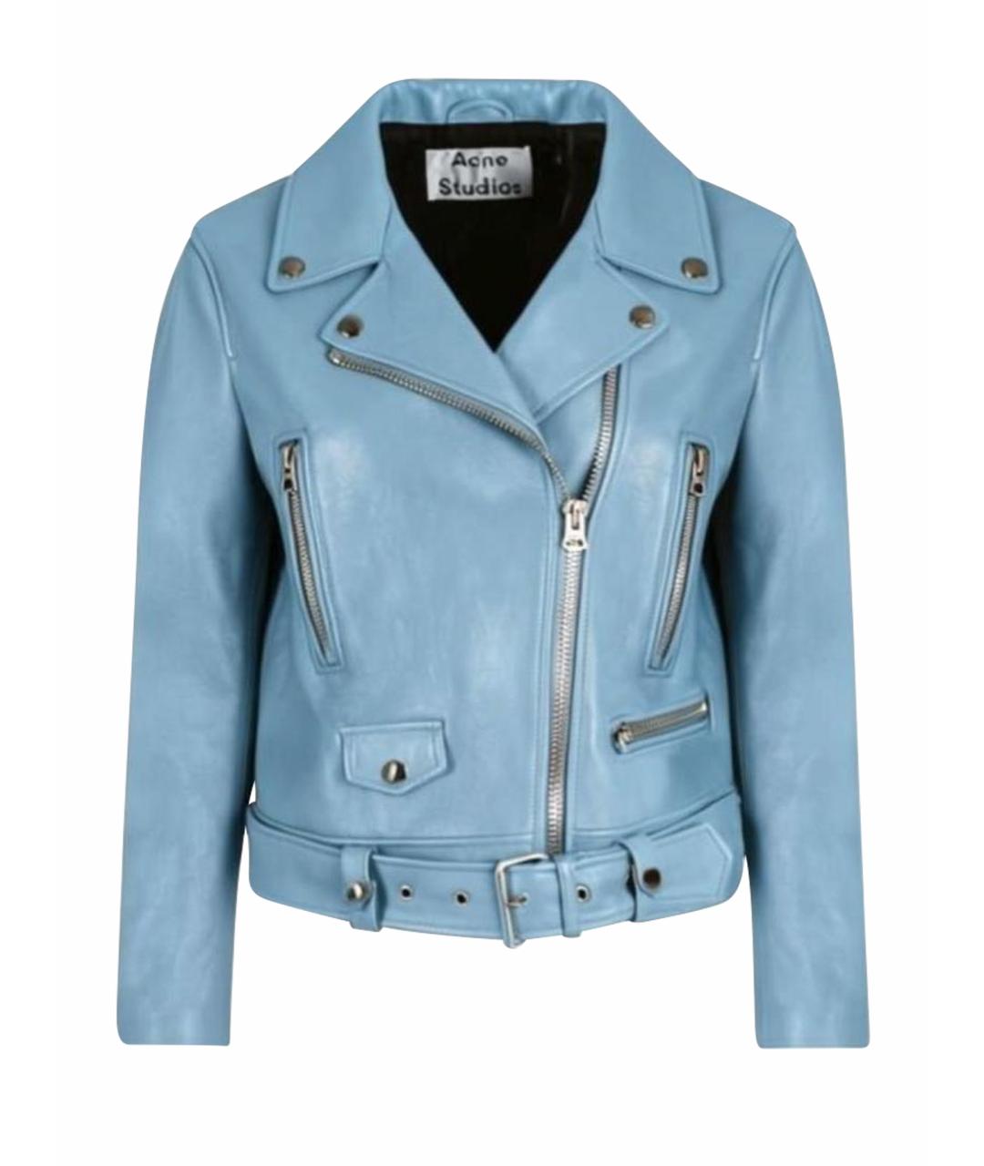 ACNE STUDIOS Голубая кожаная куртка, фото 1