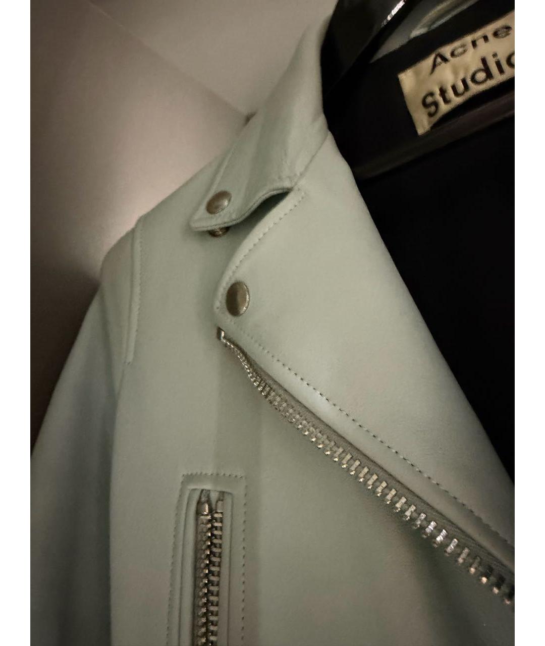 ACNE STUDIOS Голубая кожаная куртка, фото 3