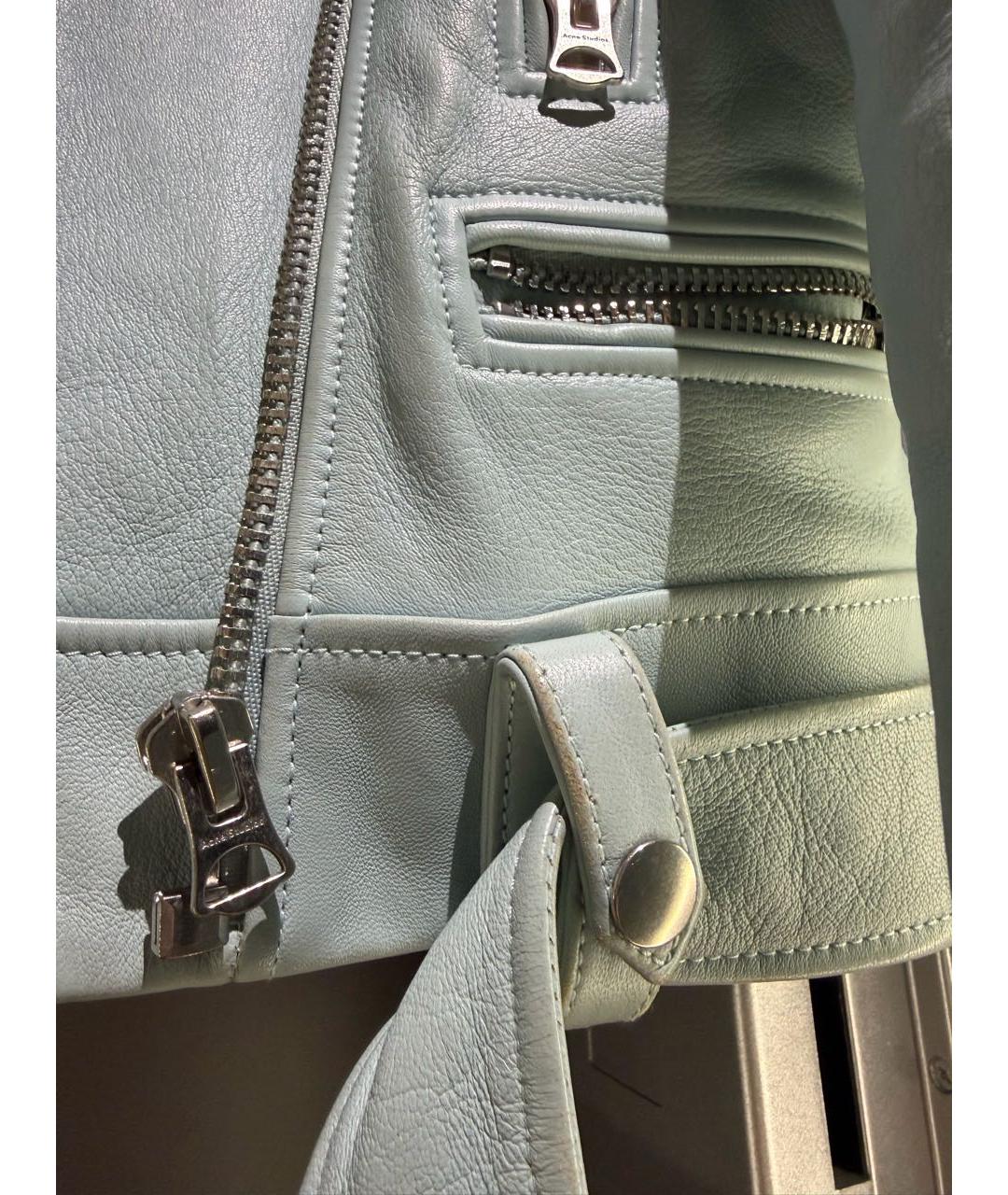 ACNE STUDIOS Голубая кожаная куртка, фото 5