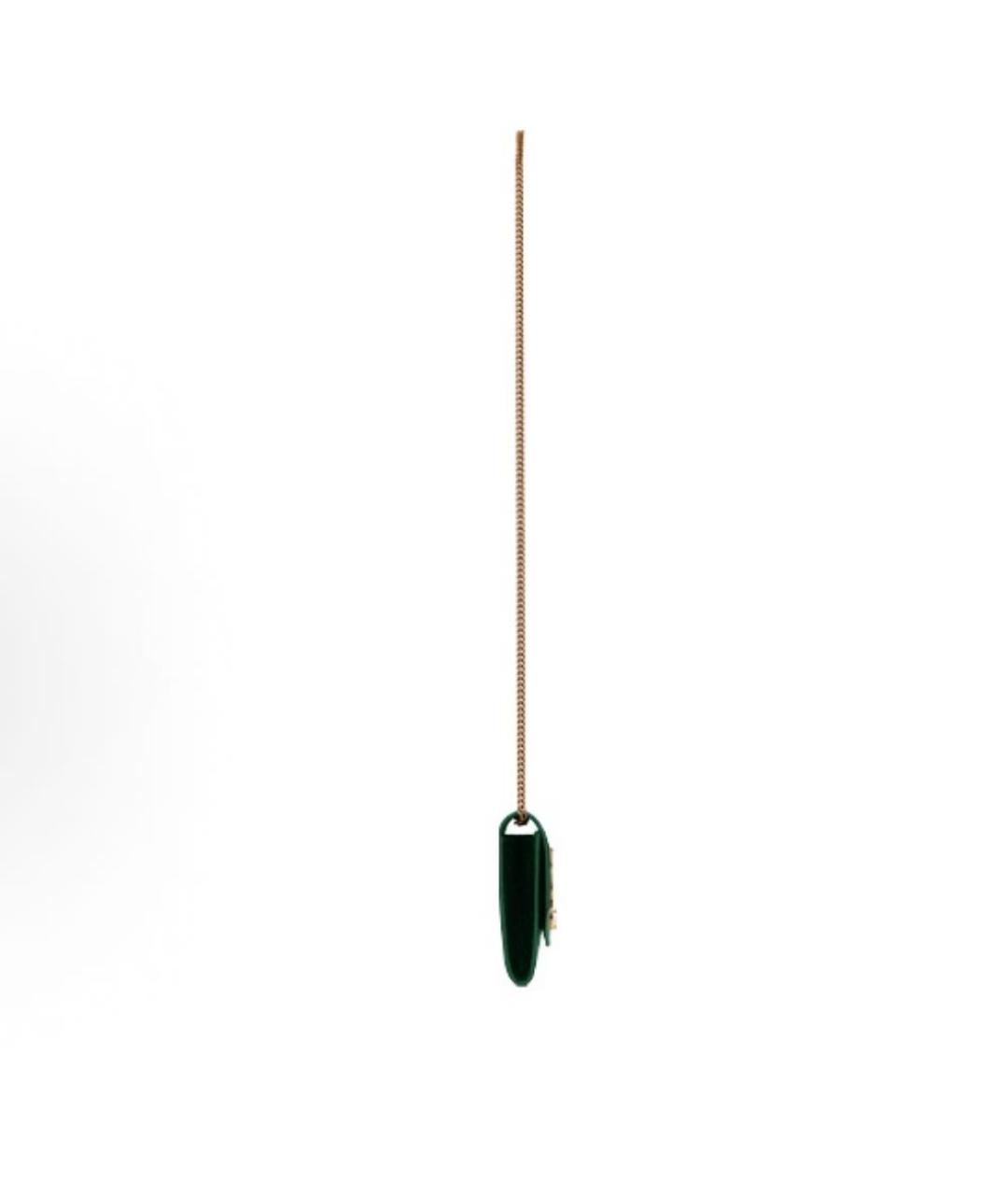 SAINT LAURENT Зеленая кожаная сумка через плечо, фото 3