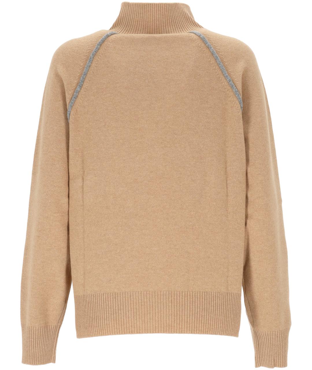 LORENA ANTONIAZZI Бежевый шерстяной джемпер / свитер, фото 3