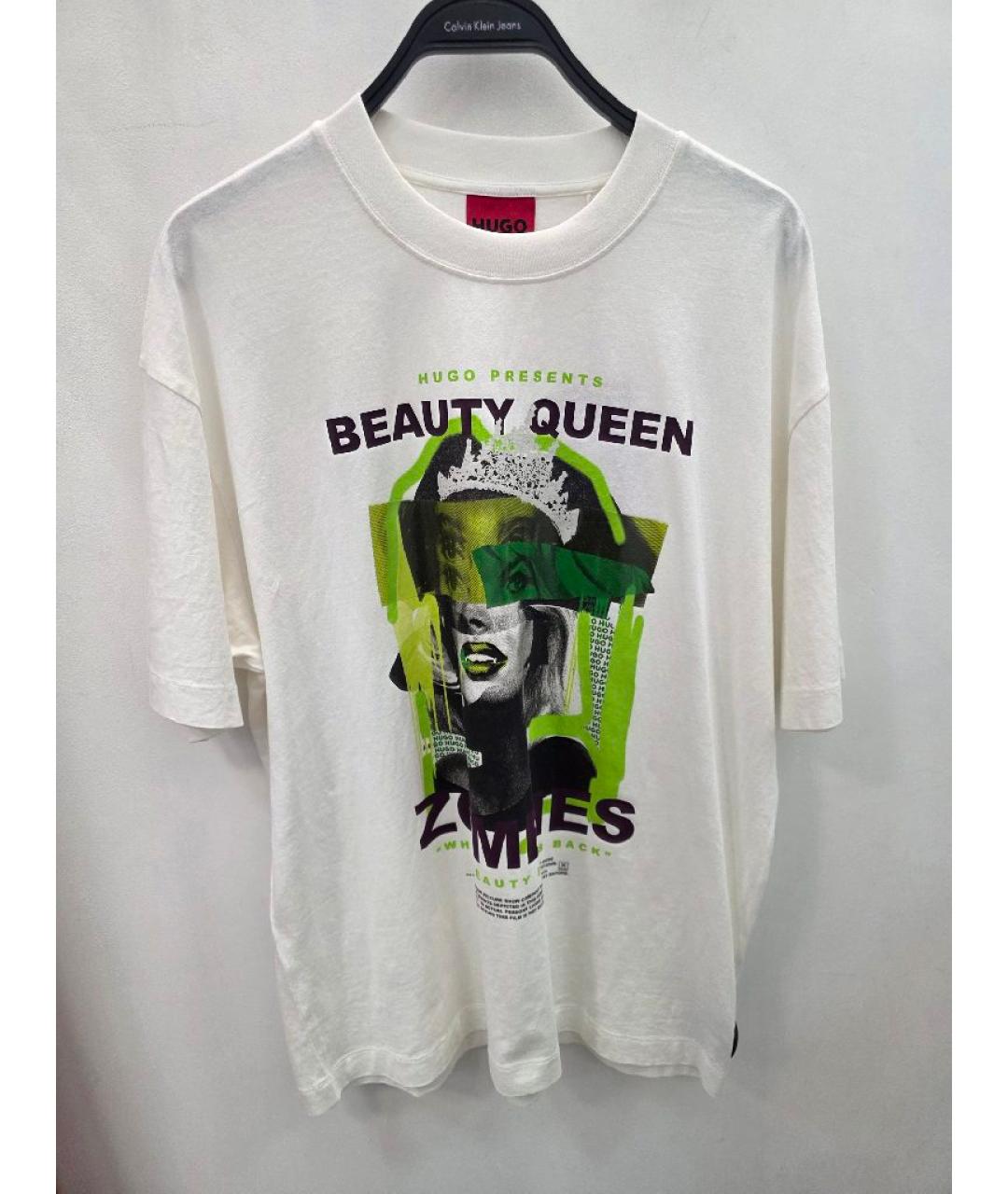 HUGO Белая хлопковая футболка, фото 5