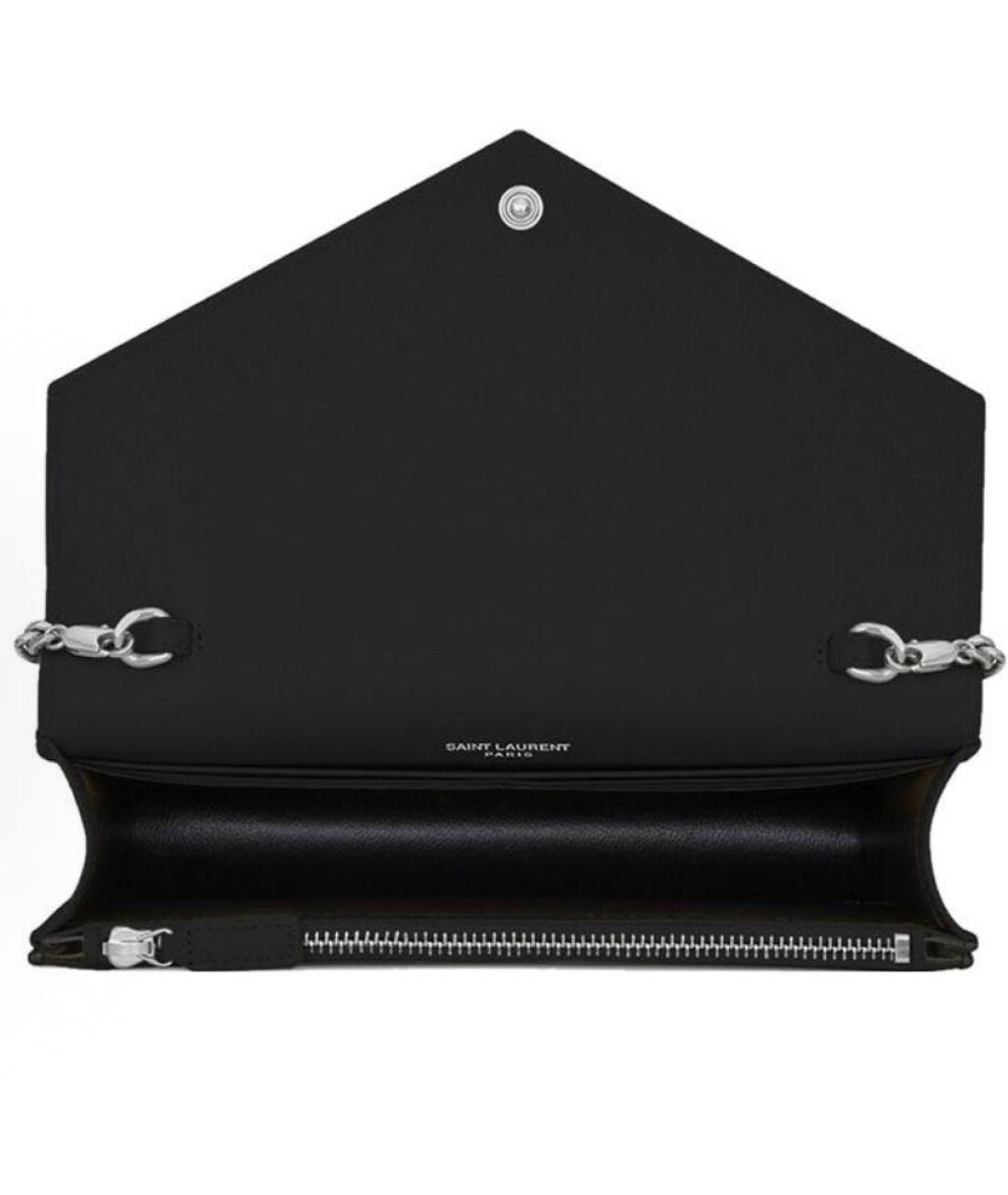 SAINT LAURENT Черная кожаная сумка через плечо, фото 4