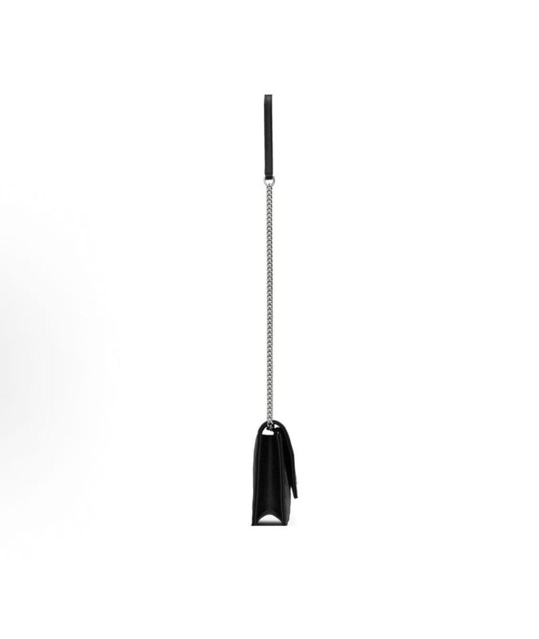 SAINT LAURENT Черная кожаная сумка через плечо, фото 3