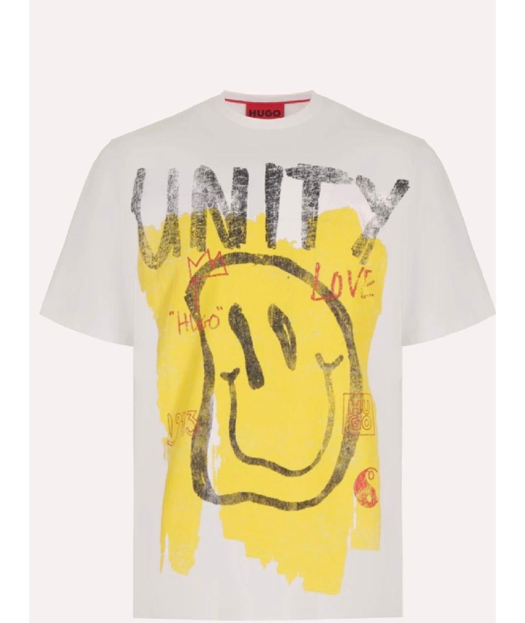 HUGO Белая хлопковая футболка, фото 5