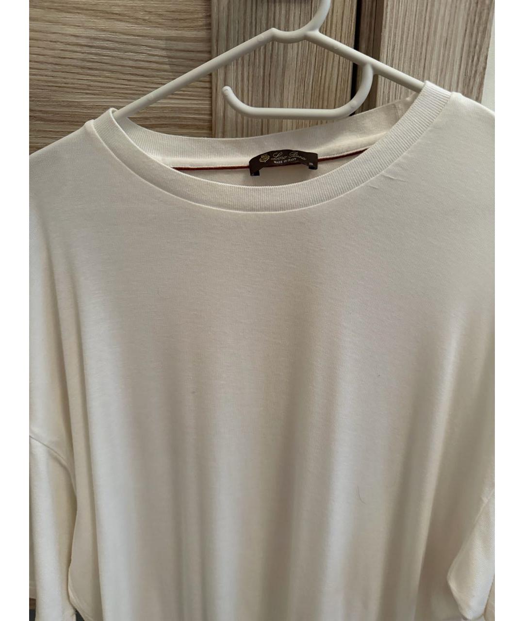 LORO PIANA Бежевая хлопко-шерстяная футболка, фото 3