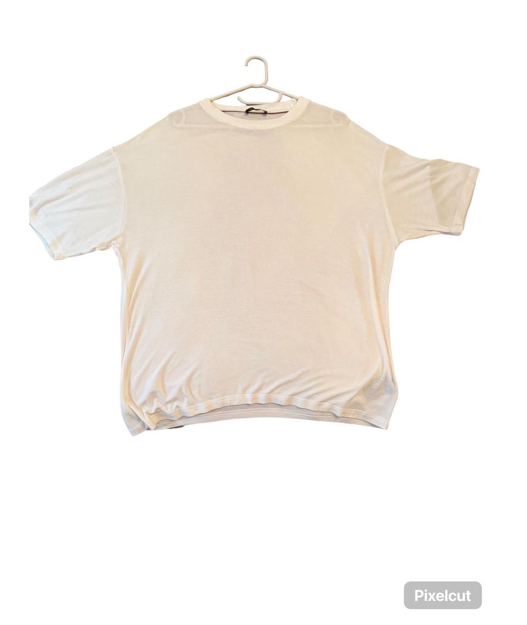 LORO PIANA Бежевая хлопко-шерстяная футболка, фото 5