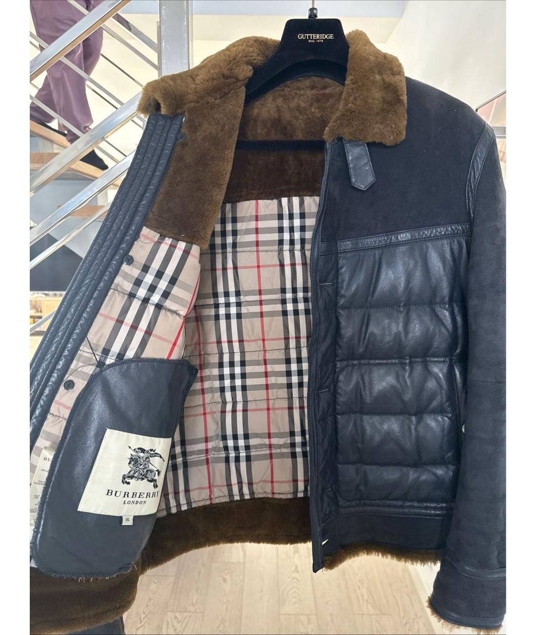 BURBERRY Синяя кожаная дубленка/шуба, фото 3