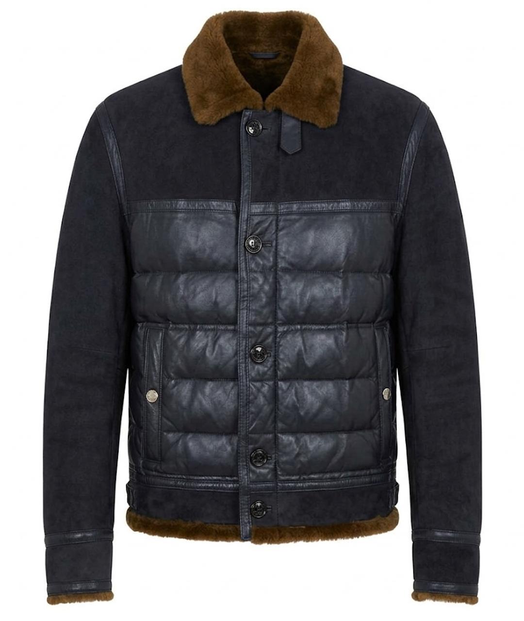 BURBERRY Синяя кожаная дубленка/шуба, фото 1