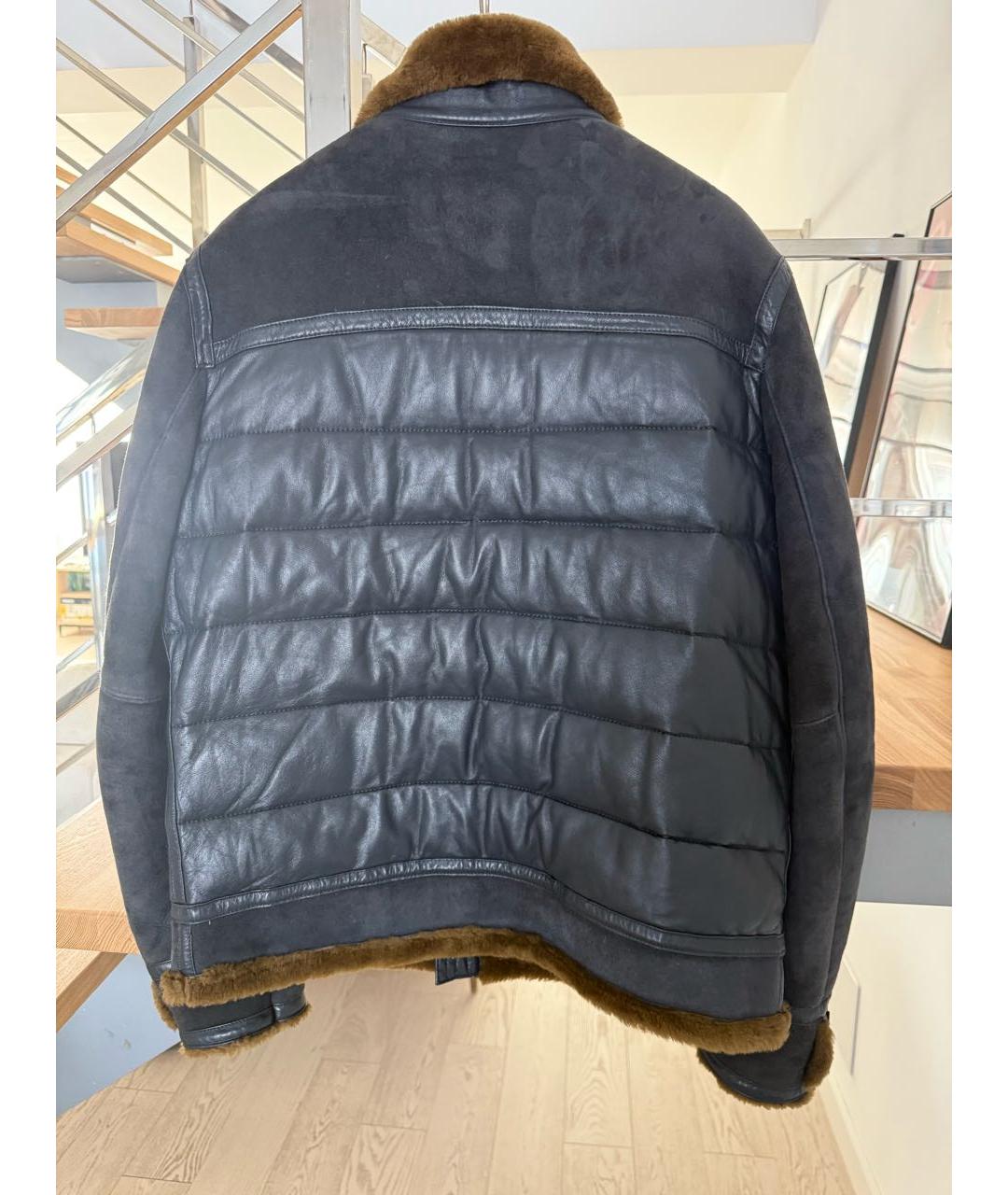 BURBERRY Синяя кожаная дубленка/шуба, фото 2