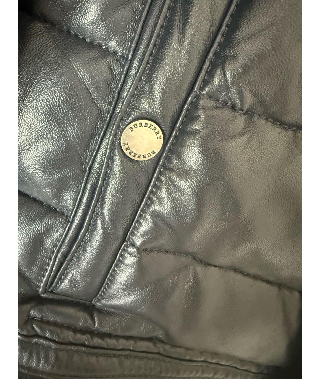 BURBERRY Синяя кожаная дубленка/шуба, фото 4