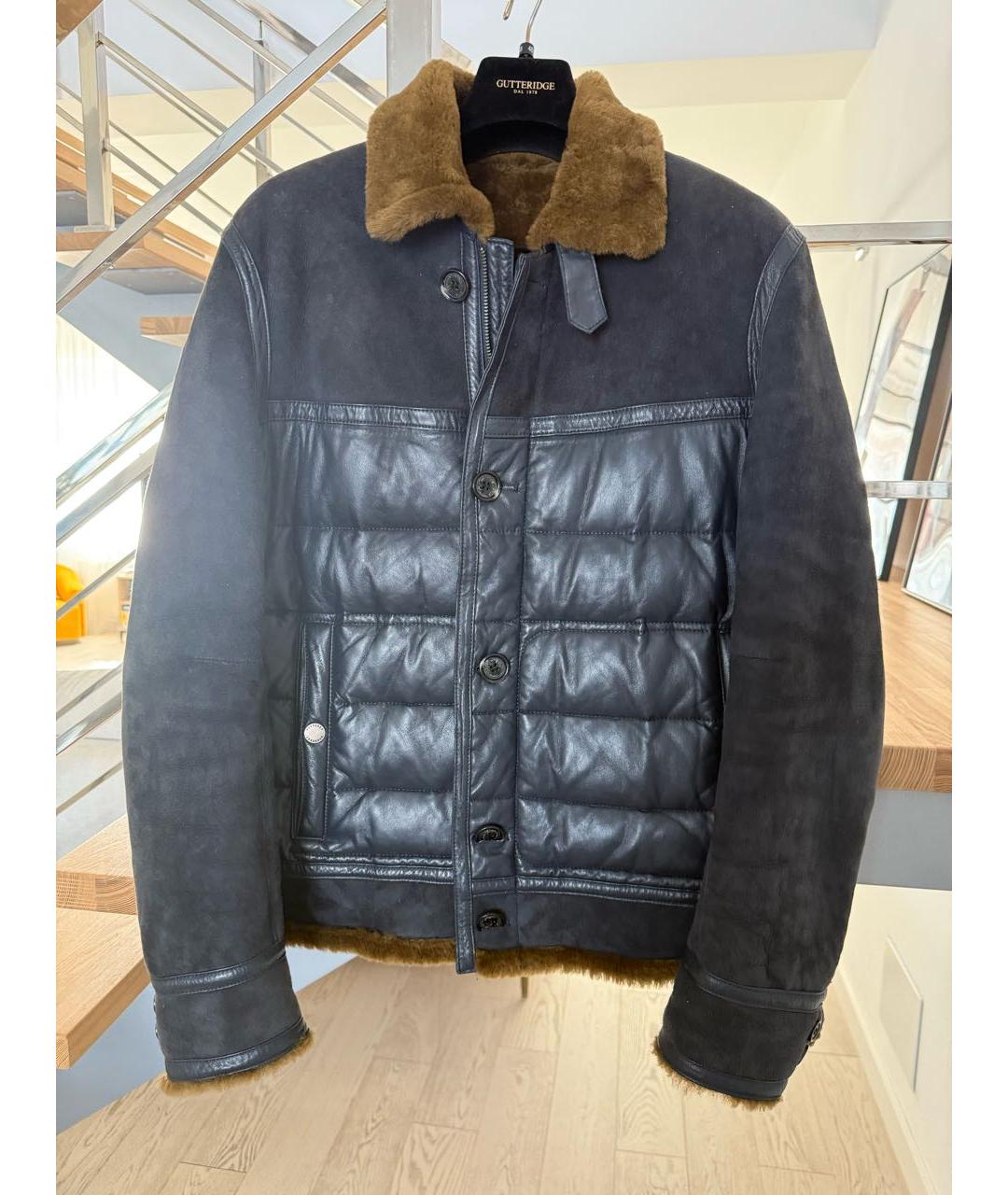 BURBERRY Синяя кожаная дубленка/шуба, фото 5