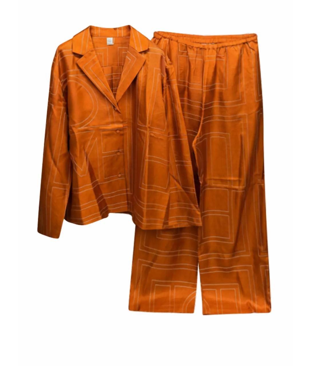 TOTEME Оранжевый шелковый костюм с брюками, фото 1