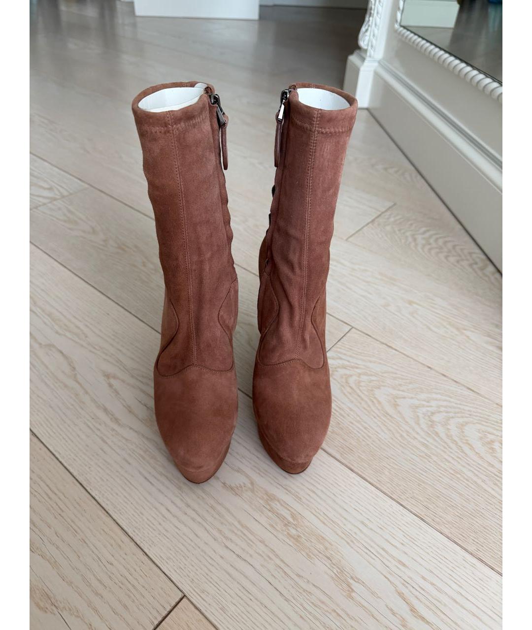ALAIA Коричневые замшевые ботильоны, фото 2