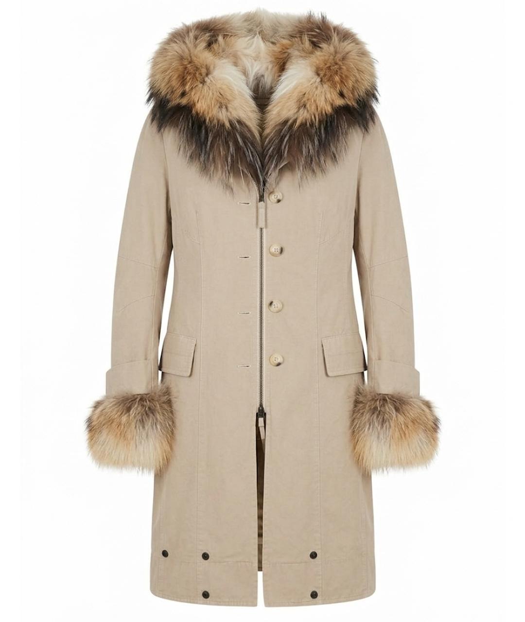 ERMANNO SCERVINO Бежевое хлопковое пальто, фото 1