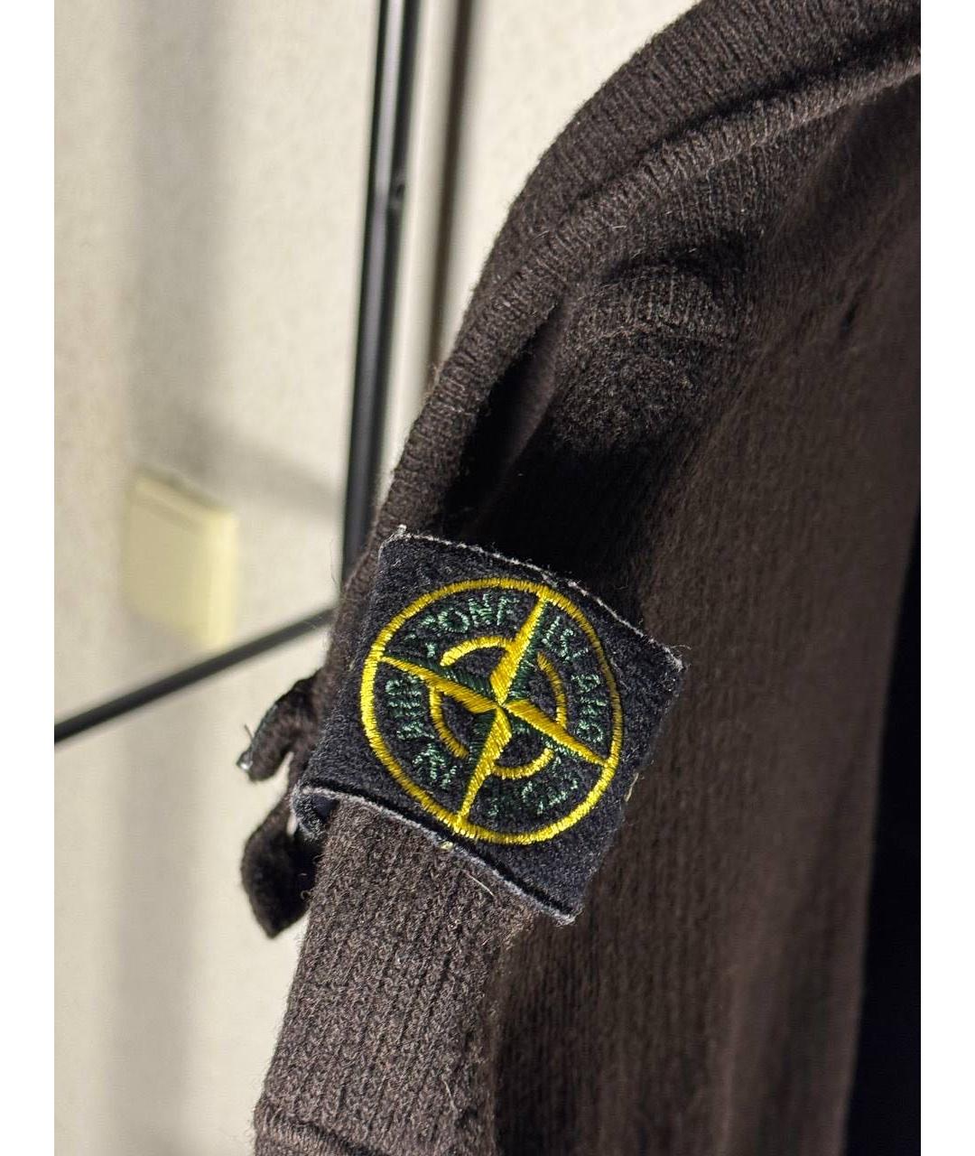 STONE ISLAND Коричневый шерстяной джемпер / свитер, фото 3