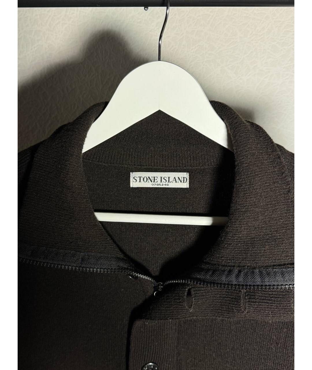 STONE ISLAND Коричневый шерстяной джемпер / свитер, фото 2