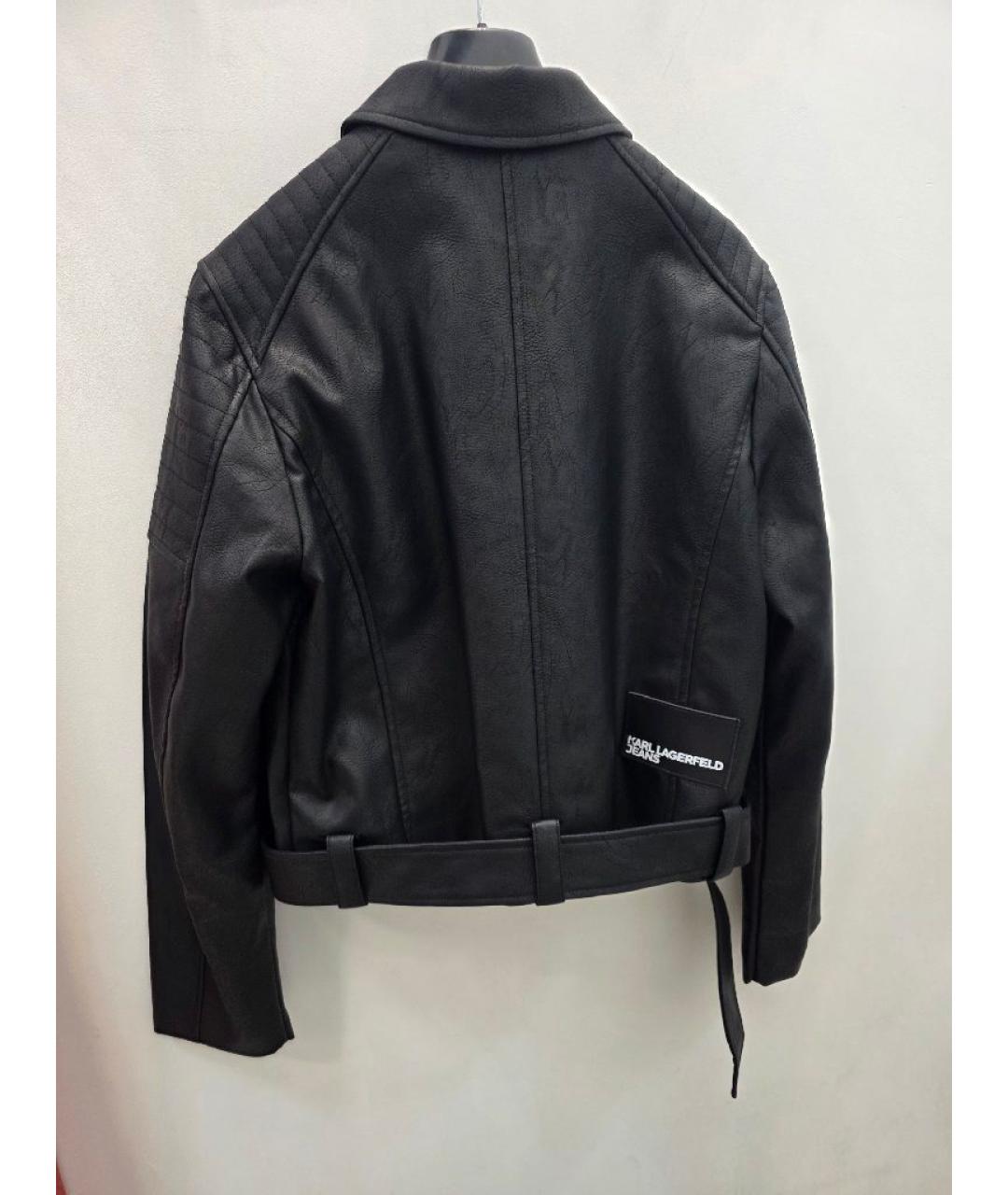 KARL LAGERFELD Черная полиуретановая куртка, фото 2