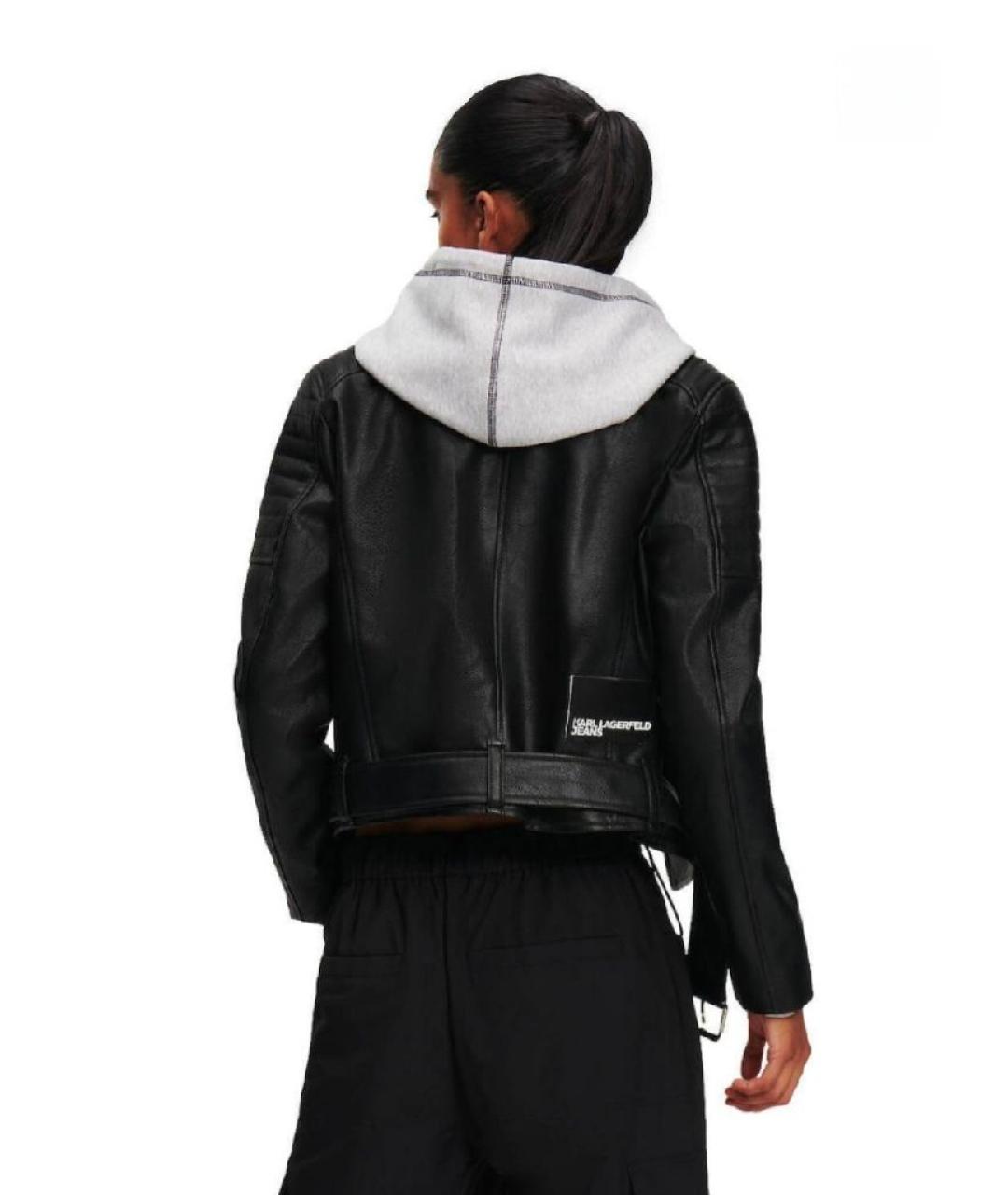 KARL LAGERFELD Черная полиуретановая куртка, фото 4