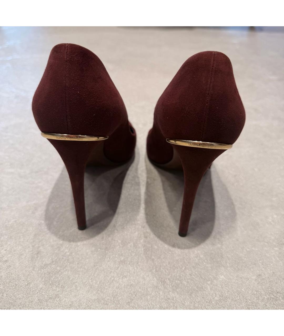 LOUIS VUITTON Бордовые замшевые туфли, фото 4