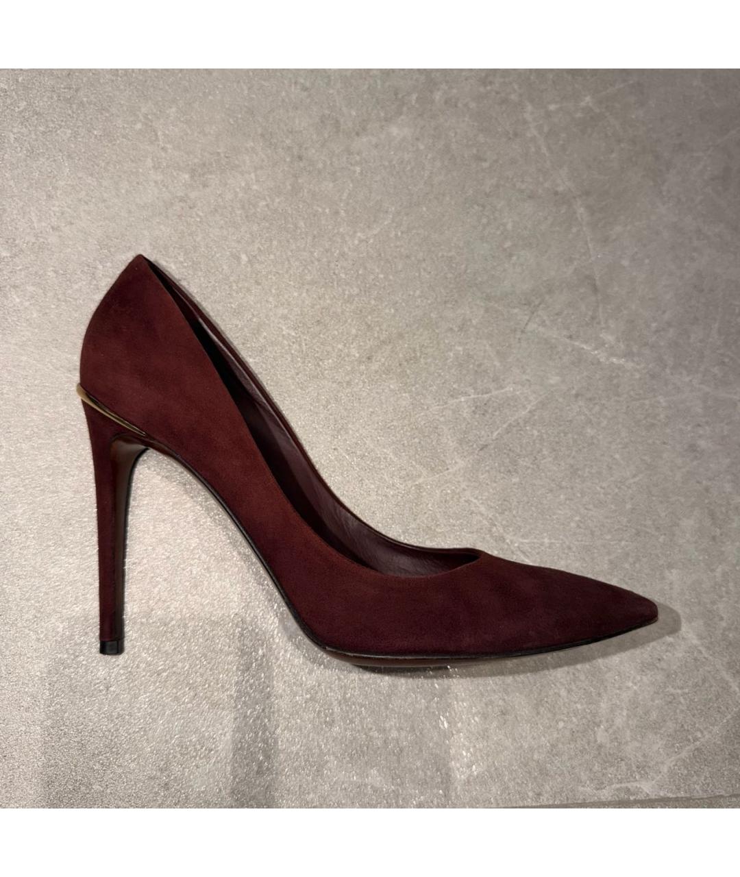 LOUIS VUITTON Бордовые замшевые туфли, фото 5