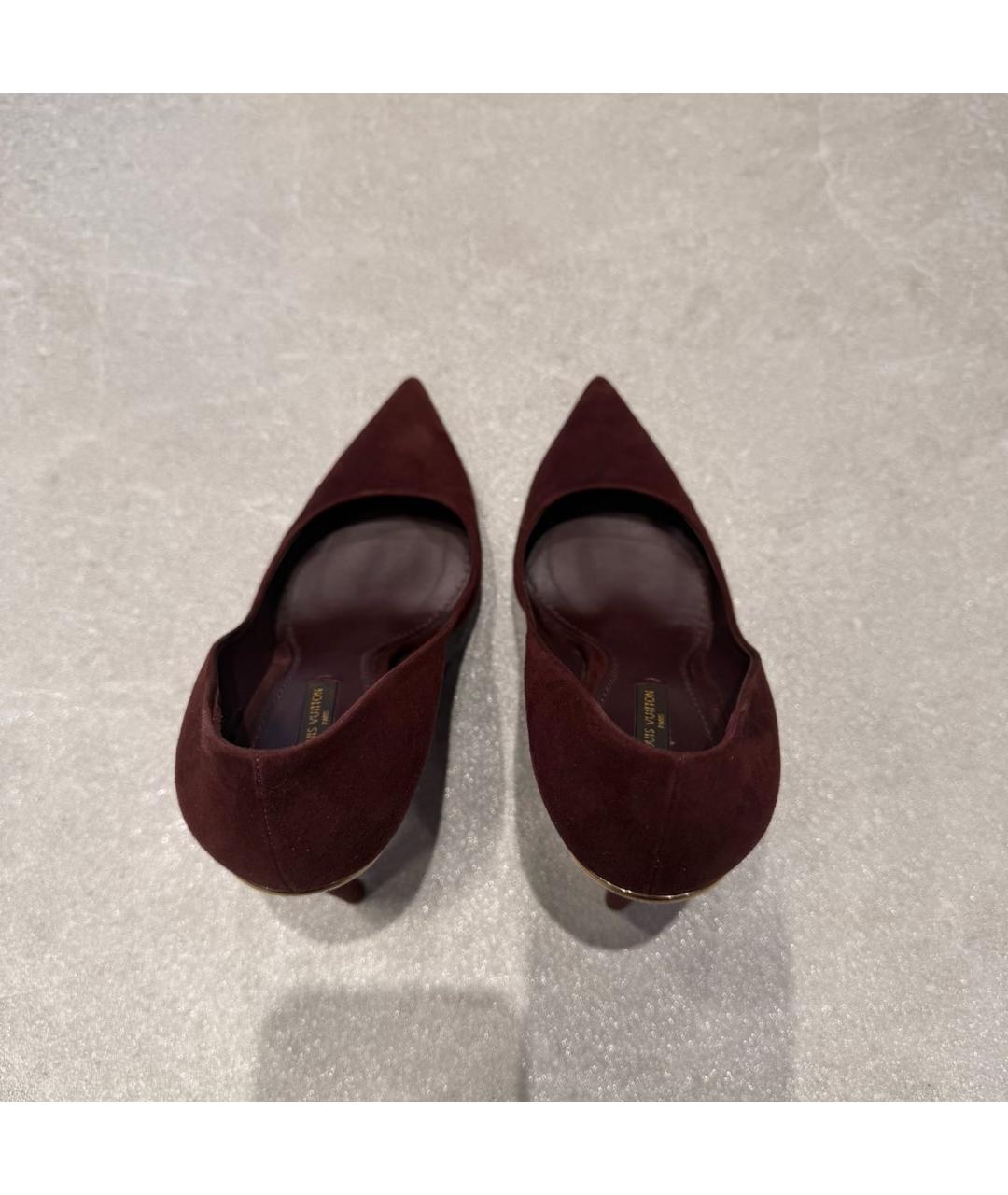 LOUIS VUITTON Бордовые замшевые туфли, фото 3
