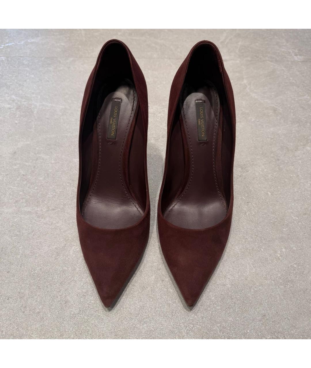 LOUIS VUITTON Бордовые замшевые туфли, фото 2