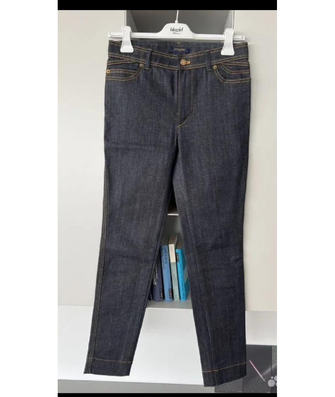 LOUIS VUITTON Темно-синие хлопковые джинсы слим, фото 3