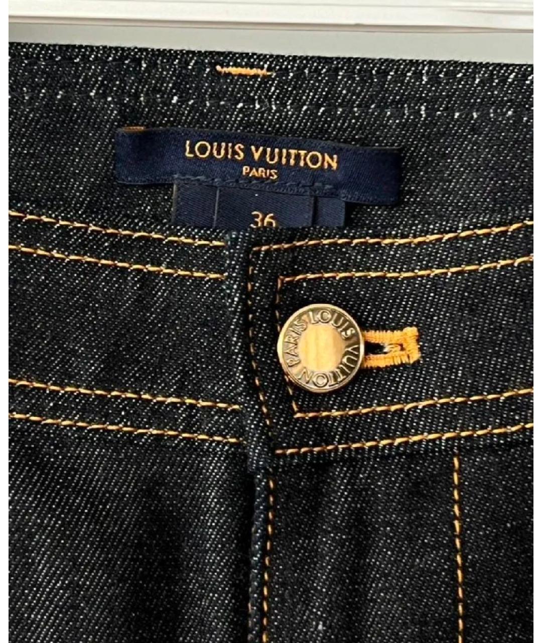 LOUIS VUITTON Темно-синие хлопковые джинсы слим, фото 4