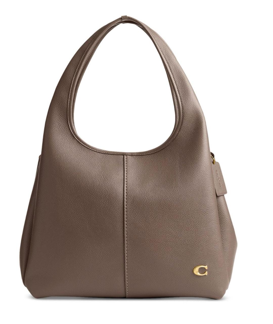 COACH Антрацитовая кожаная сумка тоут, фото 8