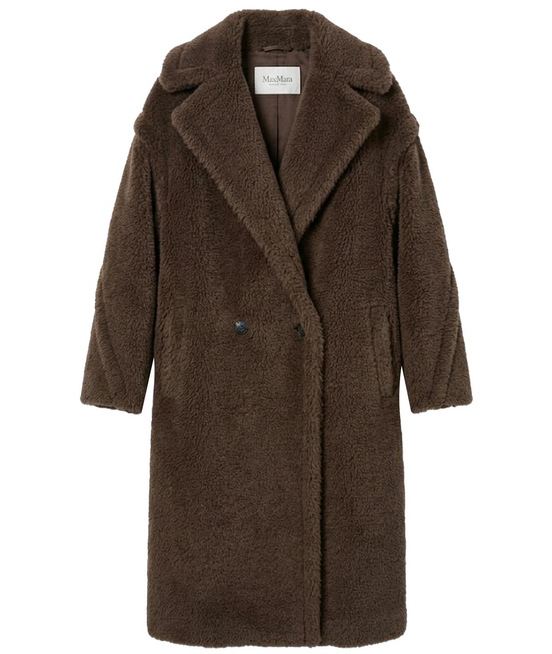 MAX MARA Коричневое шерстяное пальто, фото 1